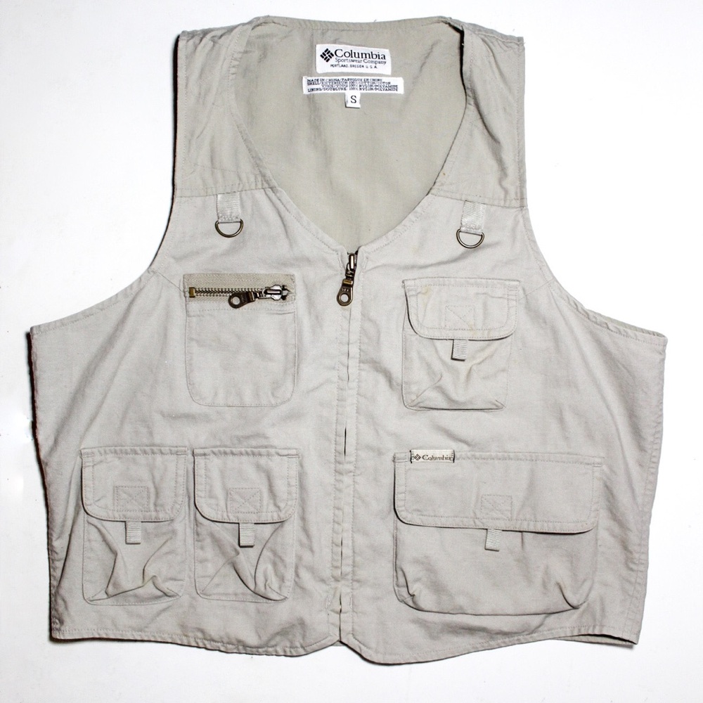 (Sold)Columbia Fishing Multi Pocket Vest Zippered Front